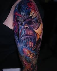 Amazing Hyperrealistic Thanos Tattoo In 2020 Marvel Tattoo Sleeve Marvel Tattoos Avengers Tattoo