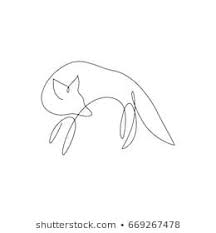 One Line Design Silhouette Of Fox Hand Drawn Minimalism Style Vector Illustration Simple Line Drawings Minimal Drawings Line Art Tattoos