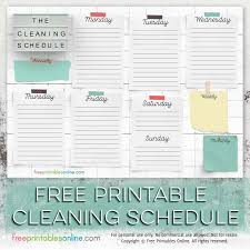 Free Printable Cleaning Schedule Template Free Printables