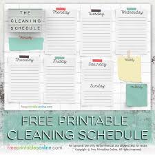 free printable cleaning schedule template free printables