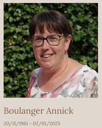 Boulanger Annick °20/11/1961 +02/01/2025  https://www.dezandkorrel.com/rouwbetuigingen/1772