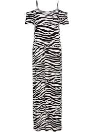 Denn die kleinen aussparungen bringen ein wenig haut zum vorschein, lassen deinen look dabei aber auf. Auffallendes Kleid Mit Elastischem Band In Der Taille Zebra
