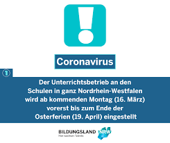 900 lehramtsanwärter*innen, die daher ihre zweite staatsprüfung nicht mehr ablegen können. Bildungsland Nrw Coronavirus Das Schulministerium Hat Bereits Alle Schulen Im Land Nrw Per Schulmail Uber Die Massnahme Informiert Diese Schulmail Kann An Dieser Stelle Eingesehen Werden Www Schulministerium Nrw De Docs Bp Ministerium