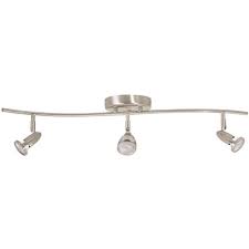 Monument Part 3565056 Monument 30 3 8 In 3 Light Brushed Nickel Track Lighting Kit Track Lighting Kits Home Depot Pro