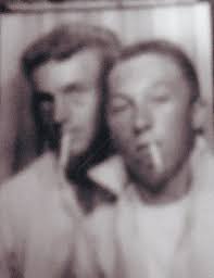 My brother Greg and I 1964 in backyard.