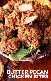 Nutty Butter Pecan Chicken Bites Are Infinitely Snackable Recipe Chicken Bites Recipes Chicken Bites Pecan Chicken