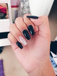 French ombre features ombre art in the classic french manicure colors of white and nude. Black Acrylic Nails Coffin New Expression Nails