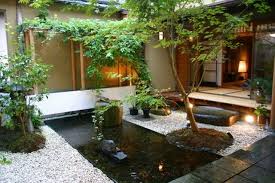 Low Maintenance Japanese Style Garden Shallow Water Feature Means No Fencing Yet Kids Can Still G Zen Garden Design Japanese Garden Design Garden Pond Design