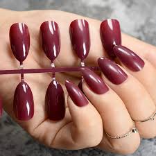 Press on nails can really help you out in the event of an emergency, like an unexpected date or business meeting, when every detail matters and the manicure is no exception. True Color Fashion Fake Nails Jujube Dark Red Stiletto Press On Nails Diy Manicure Tips Full Wrap Many Colors 24pcs Kit Press On Nails Press Onstiletto Press On Nails Aliexpress