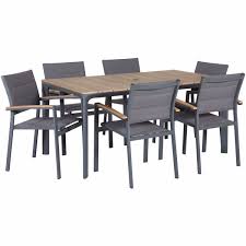 Dining set (84 x 42 dining table and 6 dining chairs) with sunbrella® cushions, created for macy's. Carbon Oak 7 Piece Patio Dining Set Z 5010t Z 5020ac 6 Afw Com