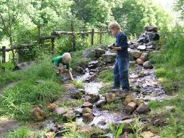 Kunstlicher Bach Am Hang Creek Man Naturalplaygroundideaswater Slope Bach Creek Han Naturspielplatz Naturliche Spielraume Naturspielplatze