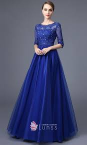 Custom Made Dresses Wedding And Bridesmaid Dresses Prom Gowns Online Evening Gowns With Sleeves Royal Blue Evening Gown Blue Wedding Dress Royal