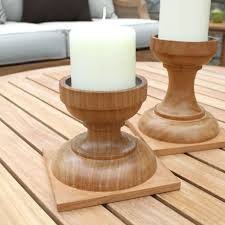 Handmade (mini) wood candle holder. Teak Wood Candle Holders Lumina Small Candle Holder