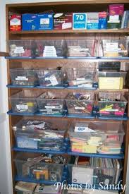 Very Efficient Idea Utilizing A Book Shelf To Keep Office Supplies Organized Office Supply Organization Office Organization At Work Office Supplies Closet