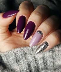 16 breathtaking almond nail art designs to copy this winter inspired beauty almondnails nagel nagelideen lila nagel