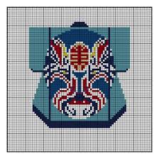 Xstitch Designer Kimono Blue Mask Cross Stitch Embroidery Cross Stitch Embroidery Patterns