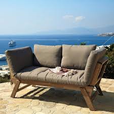Banquette De Jardin Modulable 3 Places En Acacia Concrete Garden Bench Garden Seating Upholstered Bench