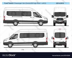 Ford Transit Passenger Van L4h3 2014 2018 Detailed Template For Design And Production Of Vehicle Wraps Scale 1 To 10 Download Ford Transit Volkswagen Car Wrap
