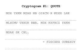 To find letters that correspond to the numbers, students use a key displaying a row of letters and numbers. Free Printable Cryptogram Puzzles Bailey S Puzzles