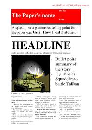 Blank newspaper article templates primary resources. Ks3 Writing Media Texts Teachit English