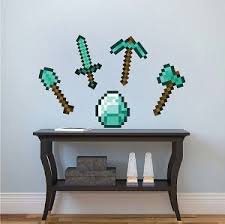 Bedroom with an infinity view. Minecraft Diamond Tools Wall Decals Modern Wall Decals Minecraft Wall Wall Decals