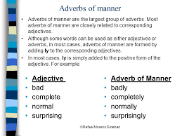 Adverbs of manner are used to tell us how something happens or is done. Rafael Moreno Esteban Adverbs Of Manner The Ly Ending Cal Eoi El Puerto Ppt Download