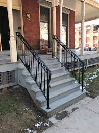 Grab rail railing decorative steel top for 1 or 2 steps attaches to a wall or post easy installation! Jeff S Exterior Wrought Iron Railing Schultz Ornamental Iron