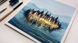 Gold Art Painting Watercolor Paintings