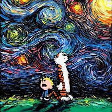 Although i have not seen the new pictures by gauguin and bernard, i am fairly certain that these two studies are similarly conceived. Artist Reimagines Van Gogh S Starry Night With Pop Culture Icons Inspiring Art Posters Calvin And Hobbes Art