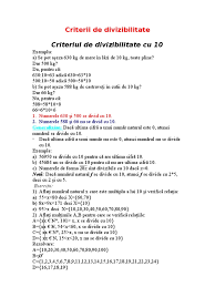 Selectați numerele divizibile cu 2. Criterii De Divizibilitate Criteriul De Divizibilitate Cu 10