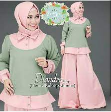 Setelan kulot motif maple warna hitam baju gamis terbaru. Baju Setelan Hijab Celana Kulot Modis Modern Model Terbaru
