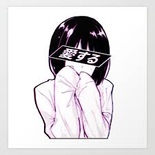 Anime aesthetics  sad retro anime clips amv. Love Pink Sad Japanese Anime Aesthetic Kunstdrucke Von Poser Boy Society6