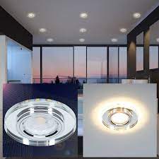 Olaf zeigt euch in diesem video schritt für schritt, wie man einbaustrahler in die decke einbaut und. Led Einbauleuchten 1er Set Rund Glasring Inkl Led 7 Watt Warmweiss Wohnlicht