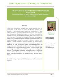 2014 using the keywords teen pregnancy, teenage pregnancy, adolescent pregnancy, and malaysia. Pdf The Education Of Pregnant Teenagers In Malaysia An Overview