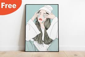 Abstract christmas tree with snowflake vector art. Wall Art Crying Girl With Tears Graphic By Saydung89 Creative Fabrica