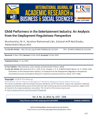 Pdf Child Performers In The Entertainment Industry An Analysis From The Employment Regulations Perspective