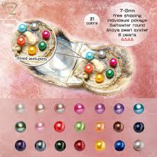 2019 7 8mm Mixed Round Akoya Pearl With Oyster Vacuum Packed Natural Saltwater Aaaa Pearl Oysters Gift For Women Children Girls Fridens From