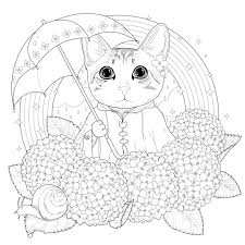 The spruce / wenjia tang take a break and have some fun with this collection of free, printable co. Cat To Print For Free Rainbow Cat Cats Kids Coloring Pages