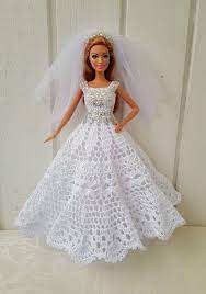 Wedding Dress For Barbie Clothes Barbie Crochet Dress For Barbie Doll Crochet Wedding Dresses Barbie Wedding Dress Doll Wedding Dress