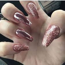 26 Best Fall Nail Art Design For Women Style Chrome Nail Art Chrome Nails Designs Rose Gold Nails Glitter
