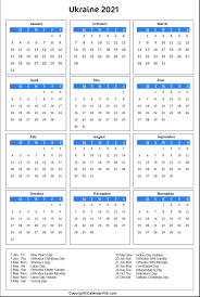 Labor day 2021, also known as labour day, is a federal holiday observed annually on the first monday of september. Printable Ukraine Calendar 2021 With Holidays Public Holidays