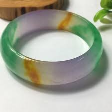 Free Shipping Three Color High Grade Quartzite Jade Bracelet Floating Flower Exquisite Three Color Jade Bracelet Inner Diameter 61mm Three Color Jade Bracelet Quartzite