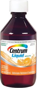 Centrum Liquid Adults 8 Fl Oz Bottle Orange Tangerine Flavor Multivitamin And Multimineral Supplement Multivitamin Natural Flavors Centrum