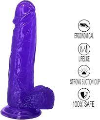 7.8 inch Lifelike Dildo Lover Realistic Cock Big Dick with Suction Cup  Adult Sex Toy Dong Real Penis for Women (Flesh) (Purple, 7.8