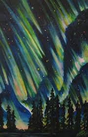 Northern Lights Art Gallery Original Aurora Borealis Paintings And Drawings By Robin Street Morris Winter Art Projects Winter Art Art