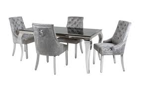 Types of oak dining room furniture. Paris Marble Effect Dining Table 4 Silver Chairs