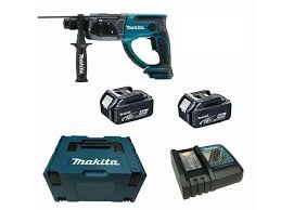 Makita Dhr202rmj 18v 2x4 0ah Li Ion Sds Plus Hammer Drill 20mm Kit Hammer Drill Makita Makita Tools