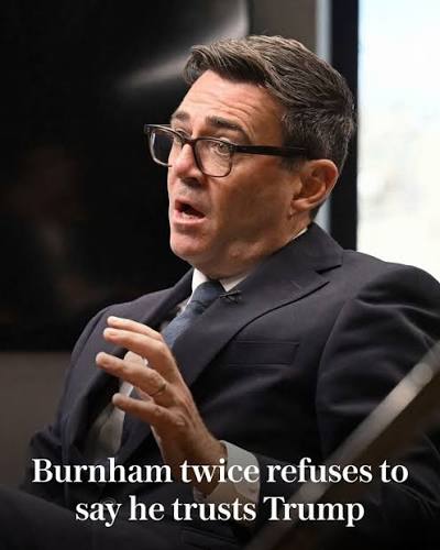 British Prime Minister Andy Burnham exchanged messages with someone posing  as US President Donald Trump's chief of staff.