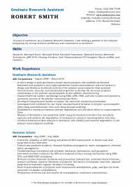 Graduate Research Assistant Resume Samples Qwikresume