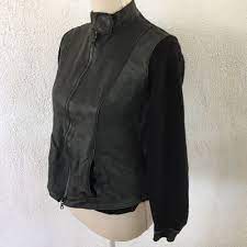 Classiques Entier Lambskin Moto Jacket Petite Med Black Wool Sleeve Leather Coat Clothing Shoes Accessories Wom Leather Coat Black Wool Clothes For Women